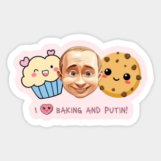 I Heart Baking and Putin Sticker